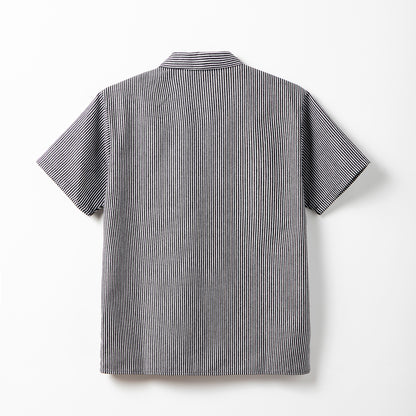 Hickory Stripe Orange Tab Short Sleeve Work Shirt