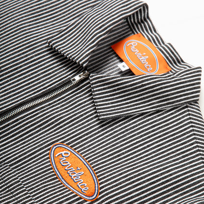 Hickory Stripe Orange Tab Short Sleeve Work Shirt